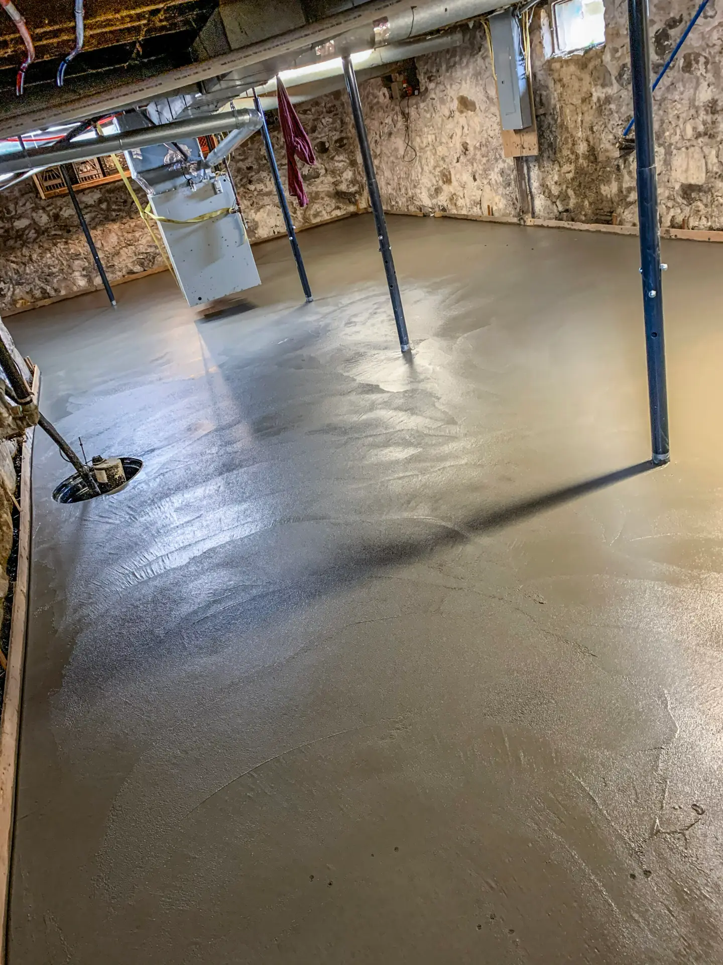 concrete in basement